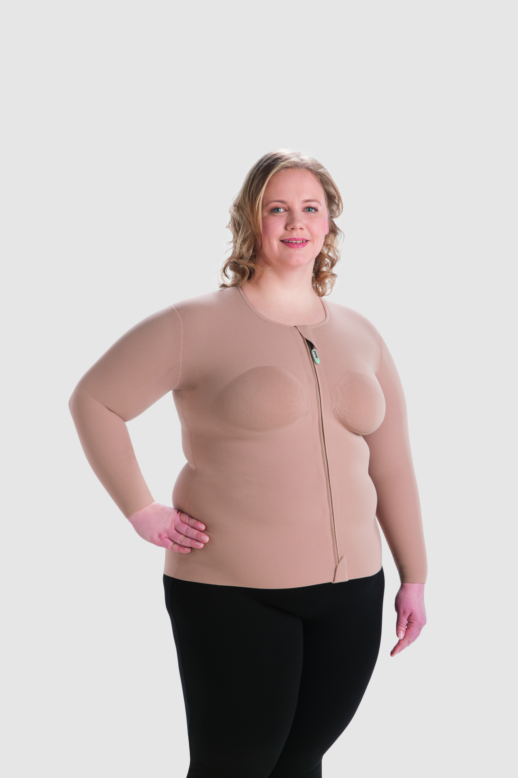 Juzo flachgestrickte Thoraxbandagen 1 Juzo Expert Kompressionsärmel in Mandel mit Reißverschluss