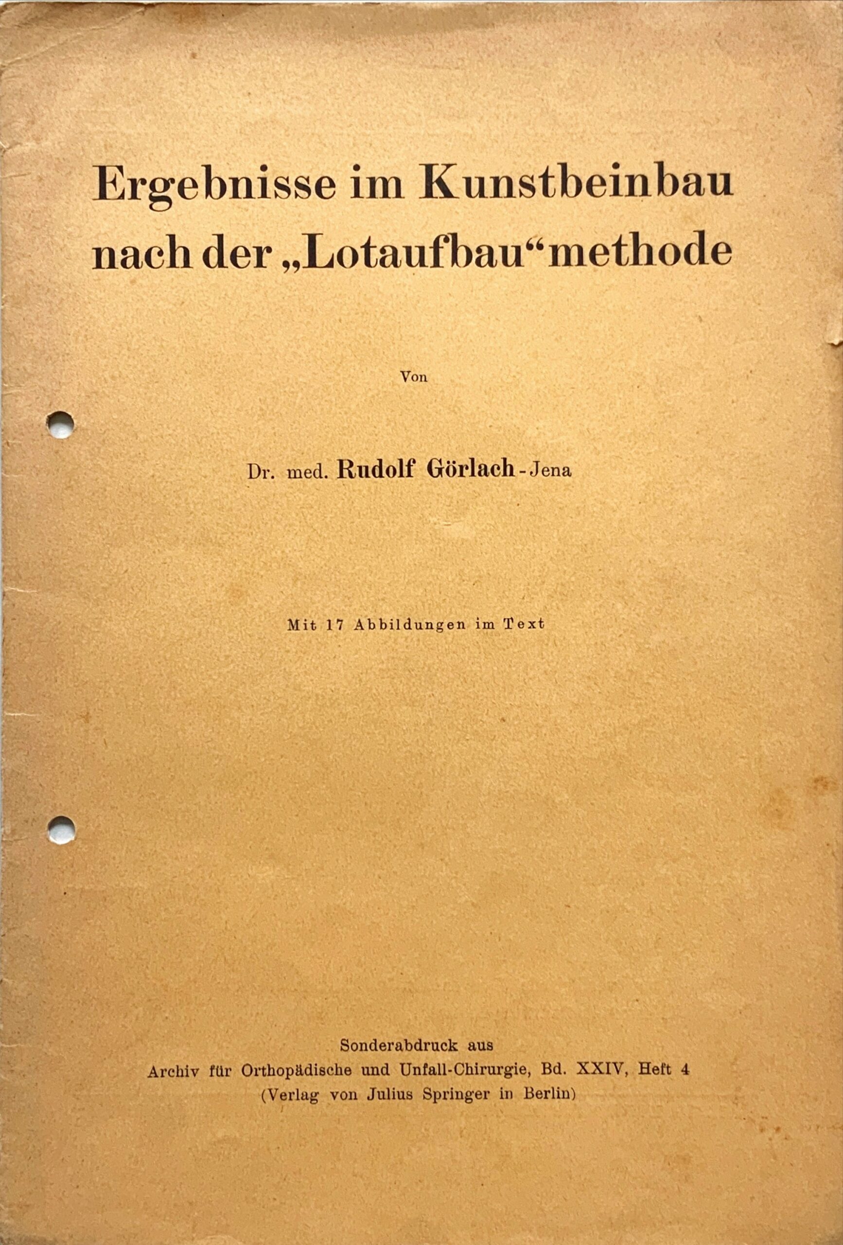 Fachbücher 17 1926 Fachbuecher ErgebnisseImKunstbeinbauNachDerLotaufbaumethode Goerlach Cover scaled