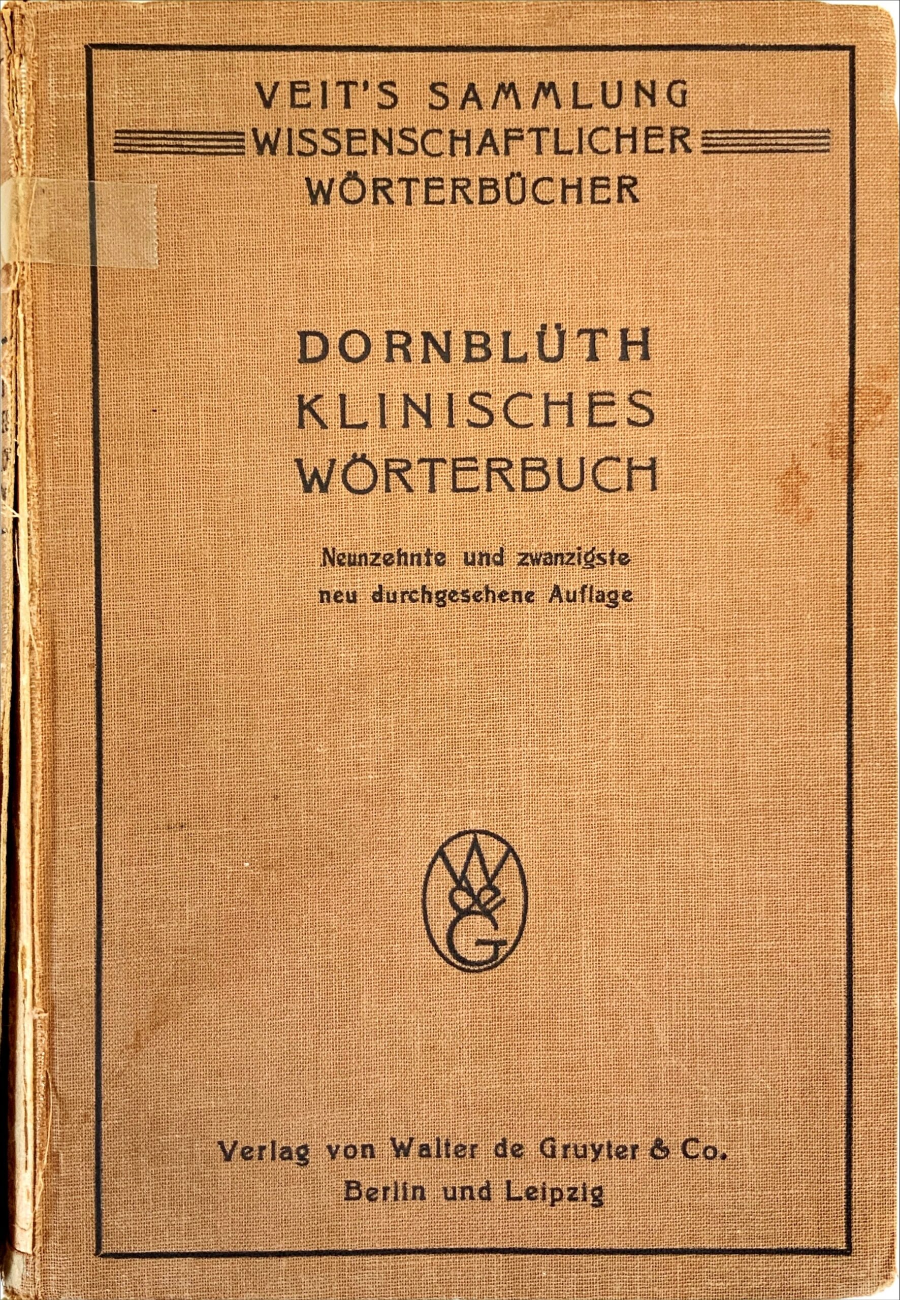 Fachbücher 20 1932 Fachbuecher KlinischesWoerterbuch Dornblueth Cover scaled