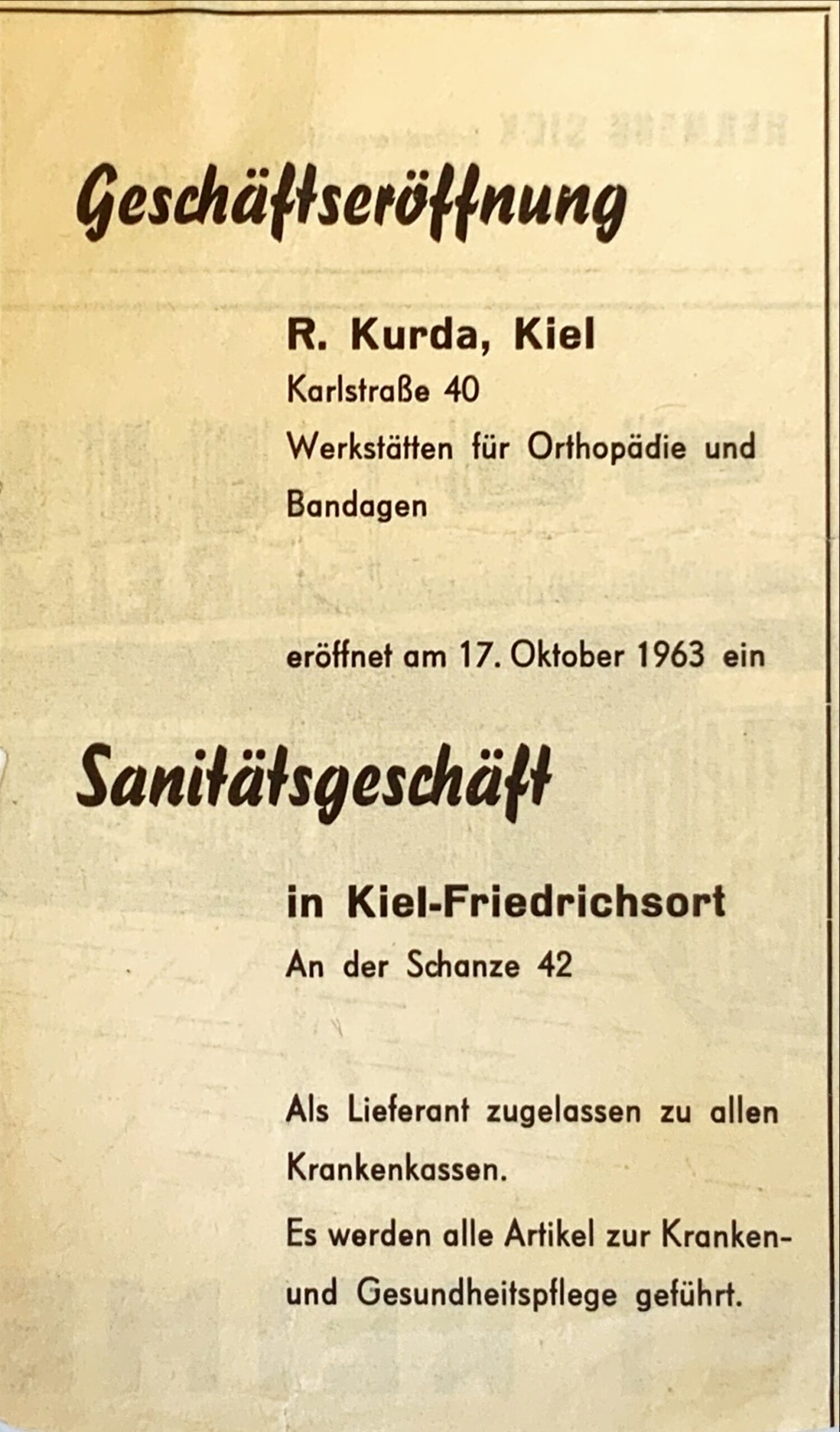 Medien und Presse 2 1963 MedienPresse AnzeigeEroeffnungFriedrichsort scaled