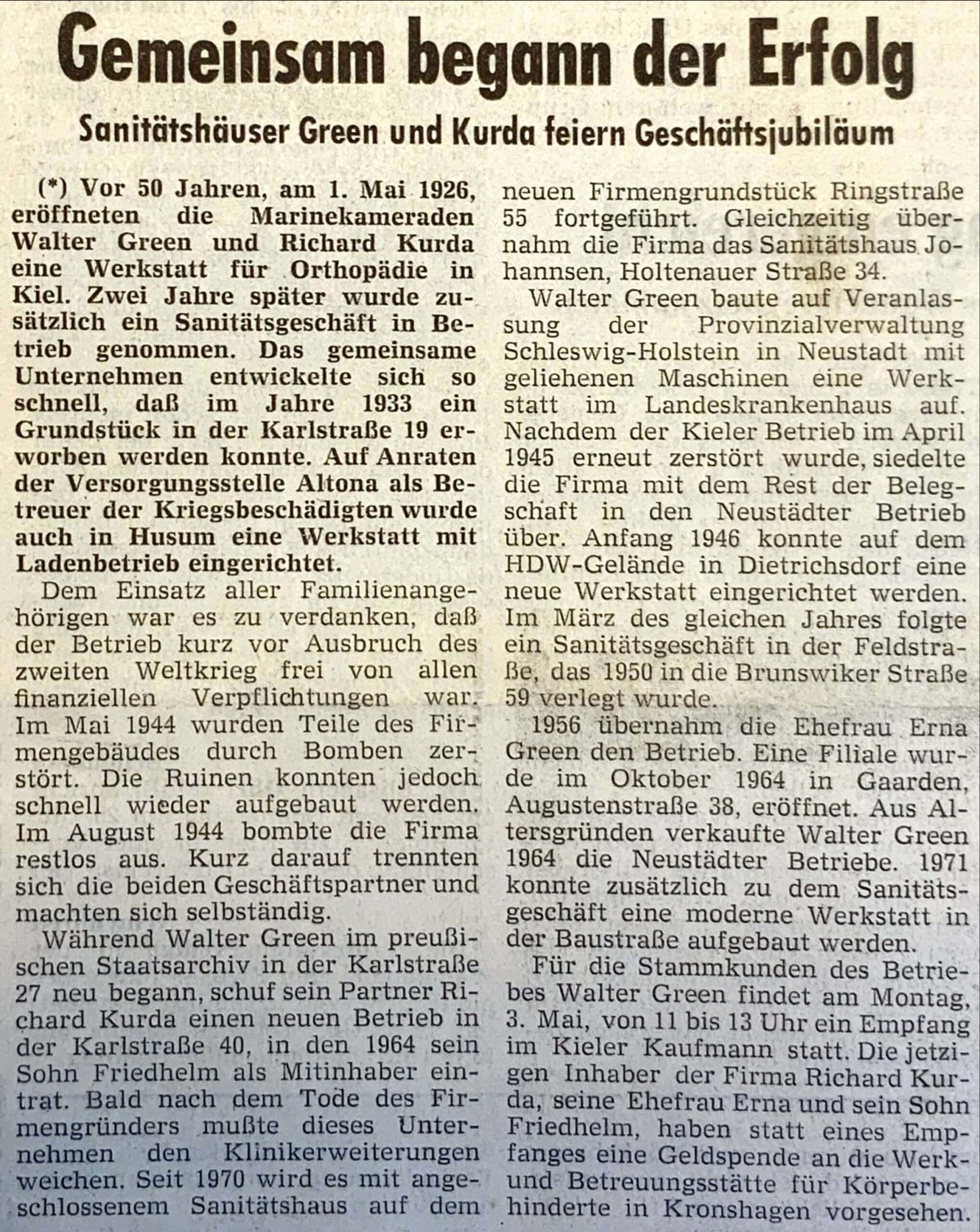 Medien und Presse 9 1976 MedienPresse Artikel50Jahre KielerNachrichten scaled