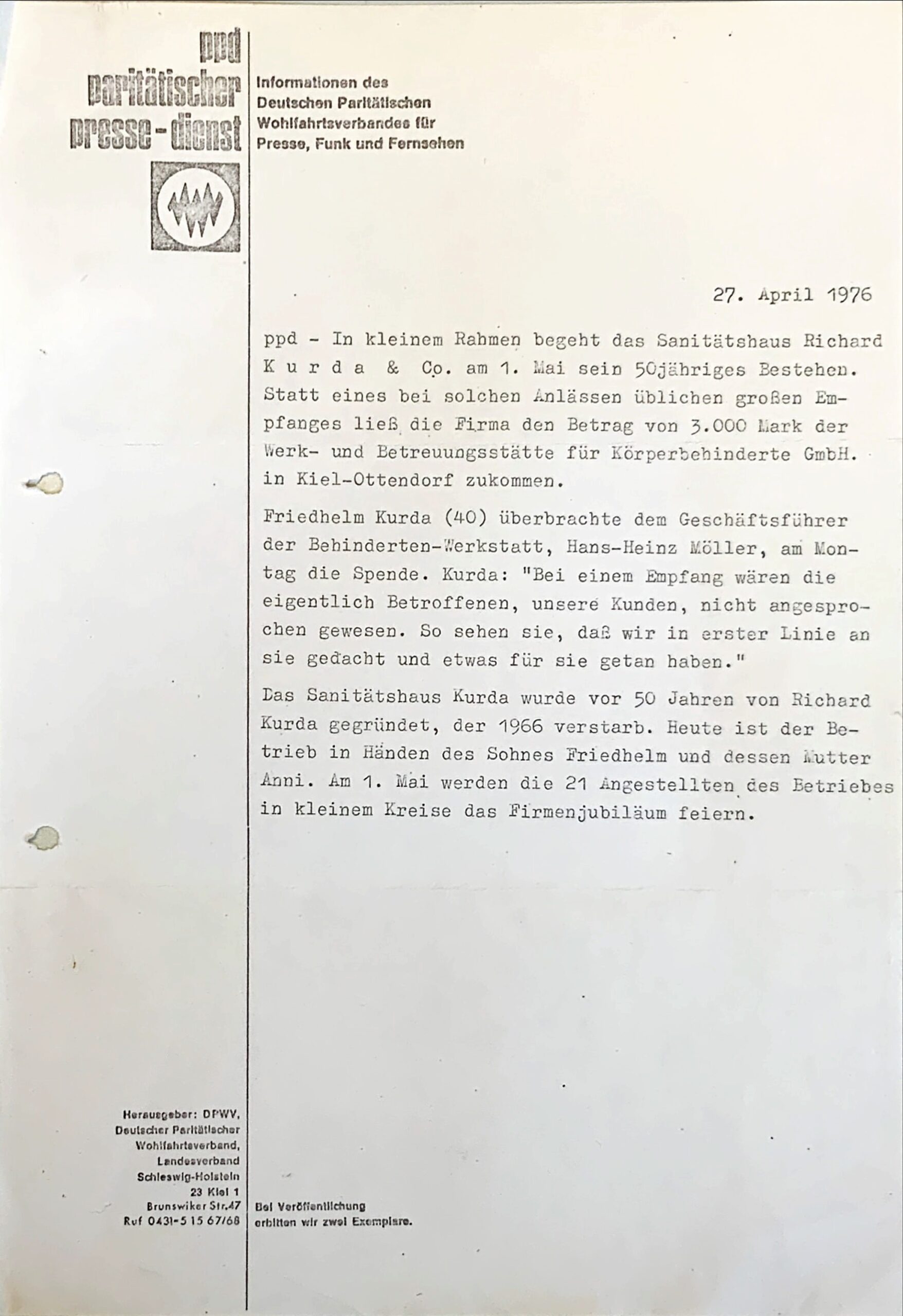 Medien und Presse 8 1976 MedienPresse Artikel Artikel50JahreJubilaeum ParitaetischerPresse Dienst scaled