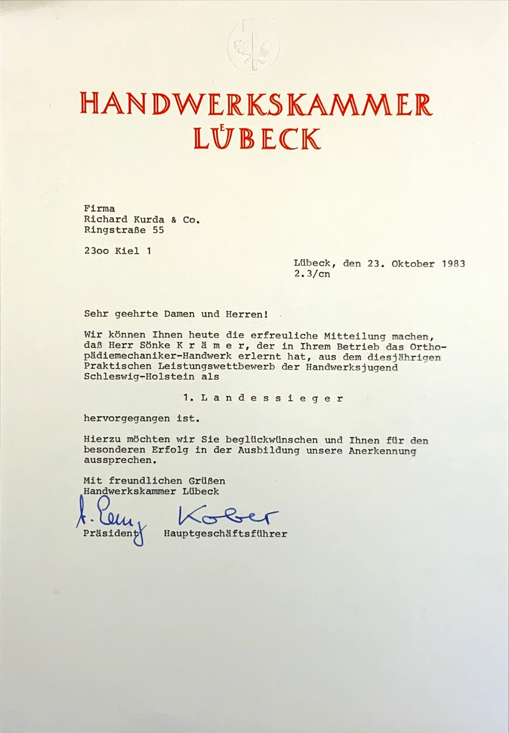 1983 AuszeichnungenZertifikate PraktischerLeistungswettbewerbDerHandwerksjugend SoenkeKraemer scaled