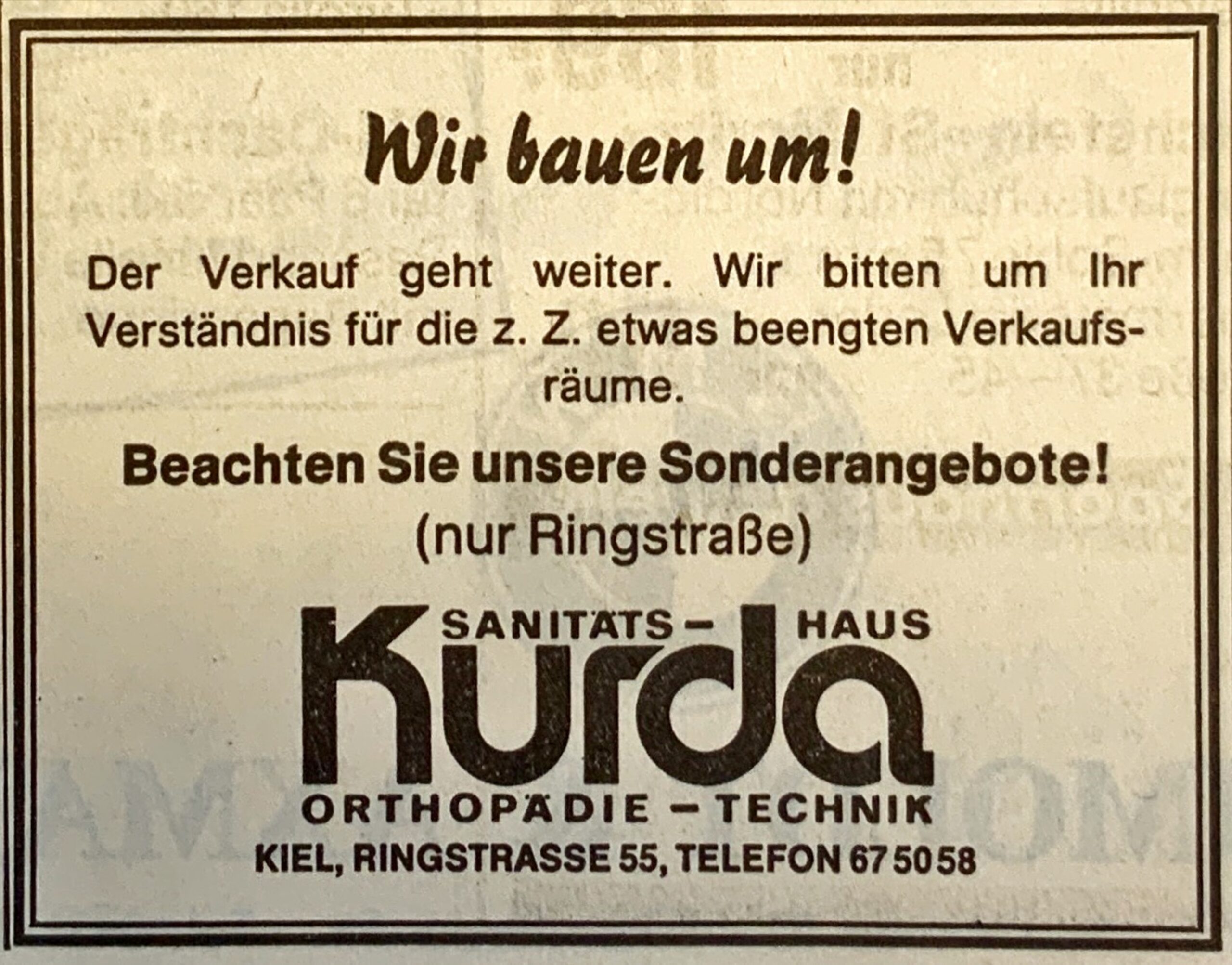 Medien und Presse 13 1983 MedienPresse AnzeigeUmbau KielerNachrichten 2 scaled