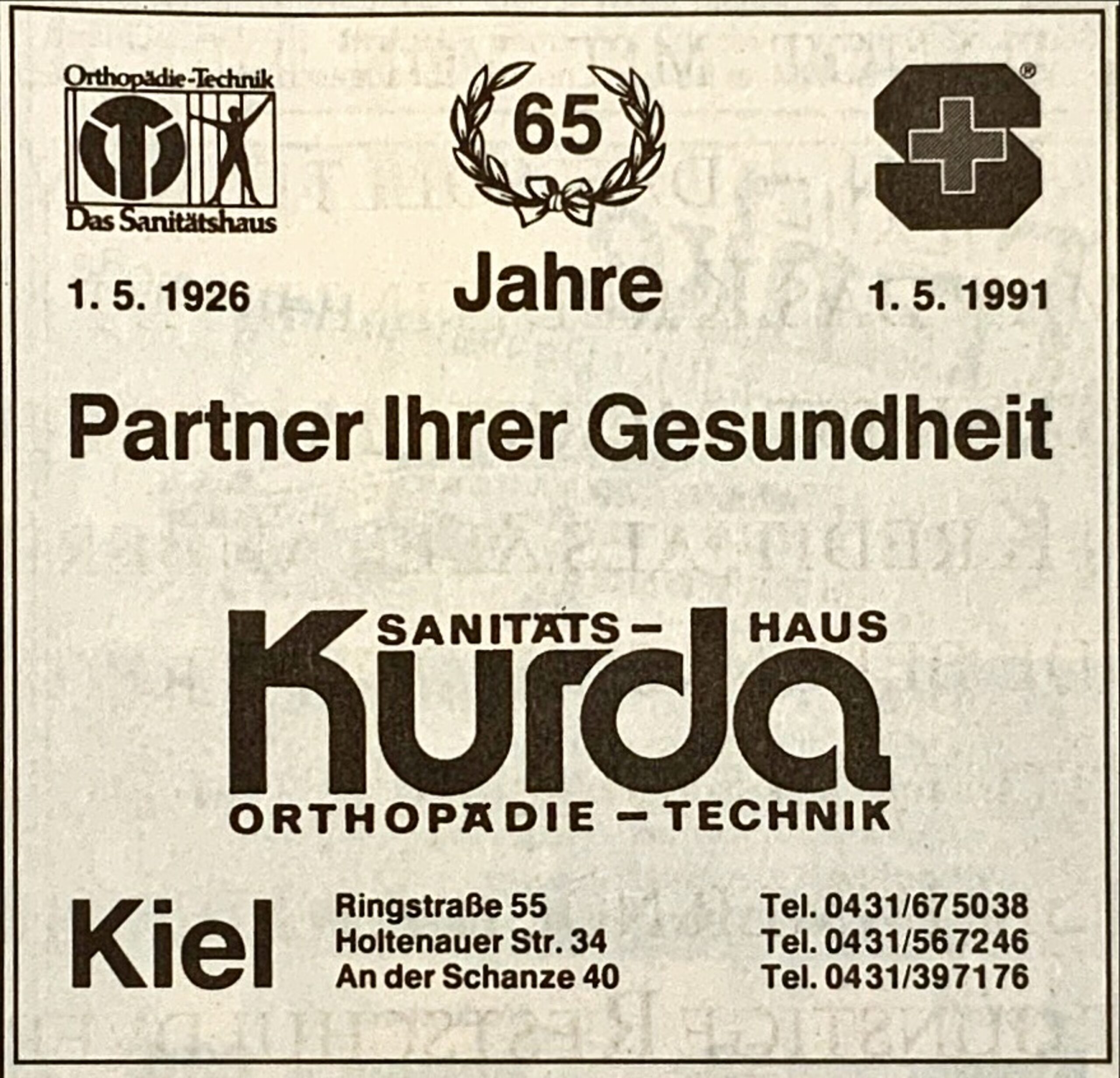 Medien und Presse 15 1991 MedienPresse Anzeige65Jahre KielerExpress scaled