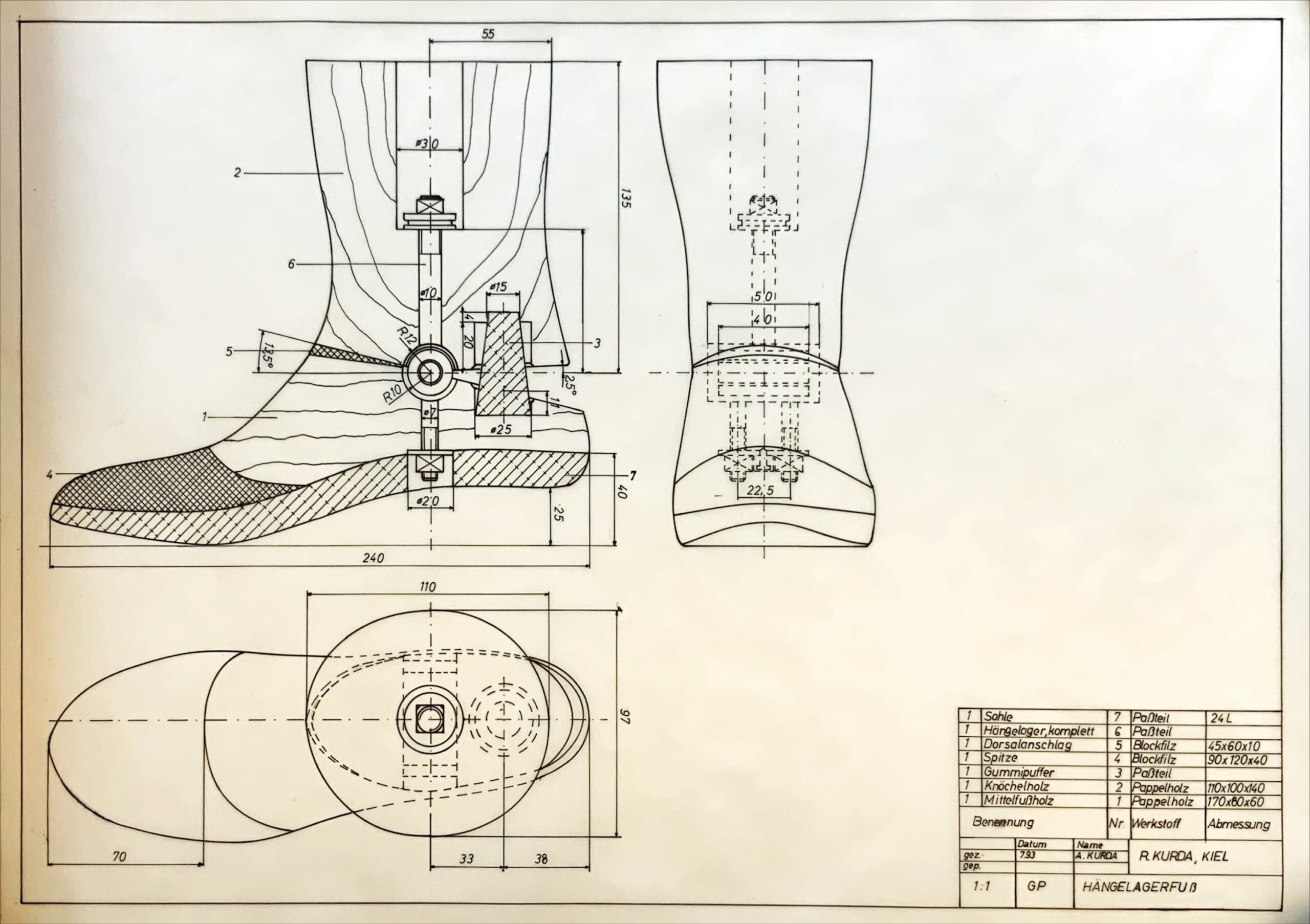 1993 TechnischeZeichnungen Haengelagerfuss AndreasKurda 3 scaled